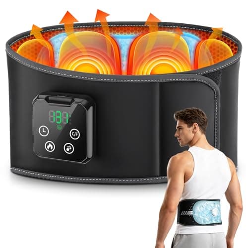 Heating and Cooling Pad for Back, Wearable Portable Heating Pad for Back, Cordless Lumbar Massager with 4 Heat 3 Massage Intensity Levels, 10 Timer Settings, Ideal Gifts for Mom and Dad - Image 1
