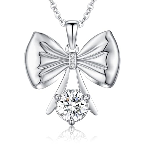 Sebina 2 Carat Moissanite Necklaces for Women 925 Sterling Silver Pendant Necklace,Anniversary Present or Valentine Christmas Mothers Day Birthday Jewelry Gifts for Mom Wife Her Girlfriend - Image 1