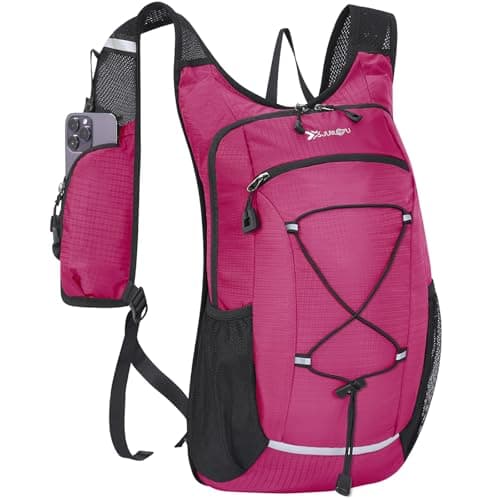 BiYiYun 15L Small Hiking Backpack Lightweight Hydration Backpack for Men Women, Warterproof Hiking Daypack for Travel Camping Cycling Running Outdoor (Rose) - Image 1