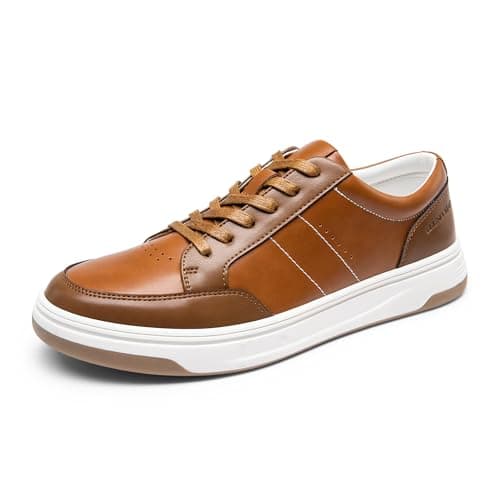 Bruno Marc Men's Casual Dress Sneaker Business Casual Shoes for Men Comfortable Lightweight Lace Up Fashion Sneakers,Size 13,Brown,SBFS2410M - Image 1