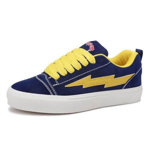 LIGHTNING X STORM Sneakers for Men Women Skate Shoes Casual Walking Tennis Shoes NavyYellow 8 - Image 1