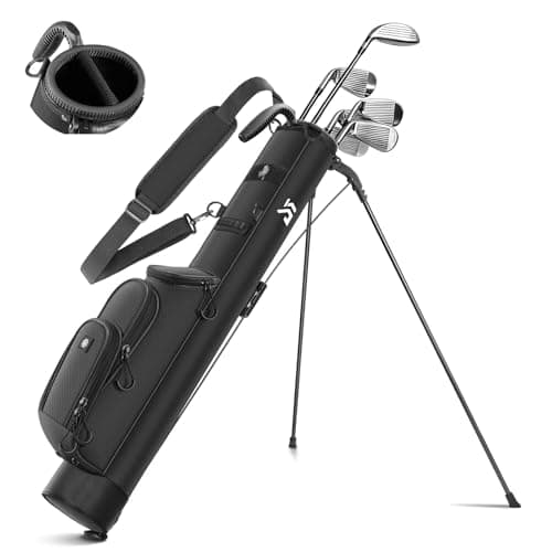 Lightweight Golf Stand Bag with Cooler Pocket, Small Sunday Golf Carry Bag for 6–8 Clubs, Compact and Portable for Men & Women, (Black) - Image 1