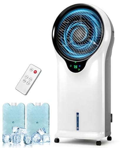 Rellytech 3-in-1 Evaporative Air Cooler, 35’’ Protable Swamp Cooler Indoor with 3 Modes&3 Speeds, 5.5L Water Tank Cold Air Cooler, Air Cooler for Room, Office with Oscillation, 2 Ice Packs - Image 1
