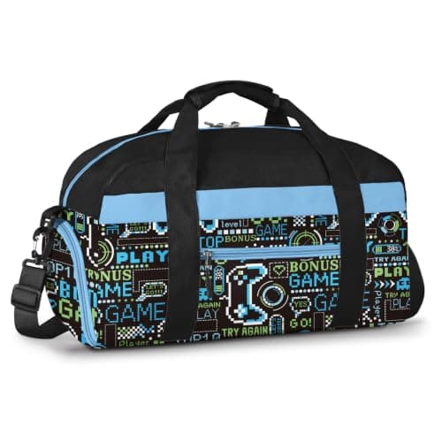 WOOMADA Travel Duffle Bag, Weekend Bag with Wet Pocket & Trolley Sleeve, Overnight Bag With Shoe Compartment, Fit for Sports Practice, Travel and Gifts(game) - Image 1