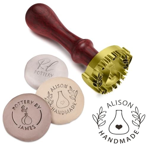 Personalized Pottery Stamp for Clay, Custom Pottery Stamps for Clay, Personalized Clay Stamp,40 Styles,4 Sizes, HandCrafter Potters Lovers Gift(1.5Inch) - Image 1