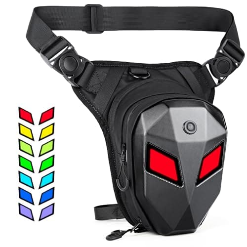 Untrxr Devil's Eyes Motorcycle Leg Bag for Men & Women,Drop Thigh Bag with Removable Leg Straps,Hard Shell for Cycling、Running、Outdoors Sports,with Multiple Pockets(Power Bank Not Included) - Image 1