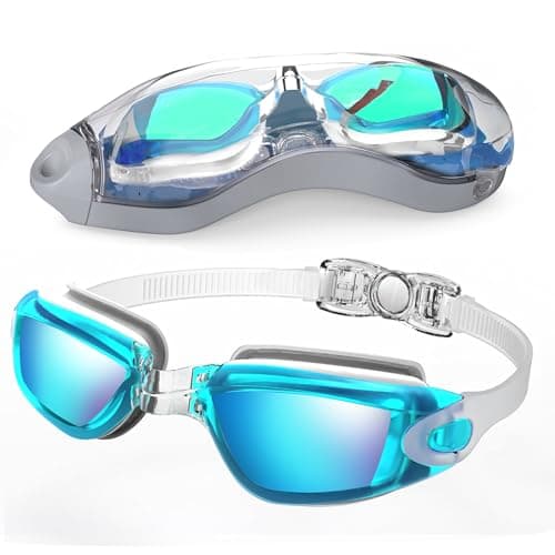 Aegend Swim Goggles, Swimming Goggles, No Leaking Reflective Goggles Adult, Ultra UV Protection & Anti-Fog Swim Goggles for Men Women Youth, Summer Cooling Essential for Beach&Indoor Outdoor Swimming