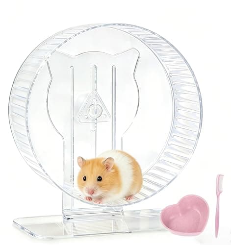 FURLINGDA Silent Hamster Wheel 9.3 Inch, Quiet Spinner Running Wheel with Adjustable Stand & Non-Slip Track – Ideal Small Animal Cage Accessories for Hamsters Gerbils Dwarf Syrian Mice - Image 1