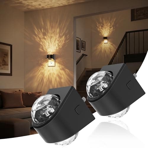 JandCase Night Lights Plug into Wall, 2 Pack Star Projector Night Light with 3000K Soft White, Automatic Galaxy Nightlight Plug in with Light Sensor for Bathroom Hallway Room Decor - Image 1