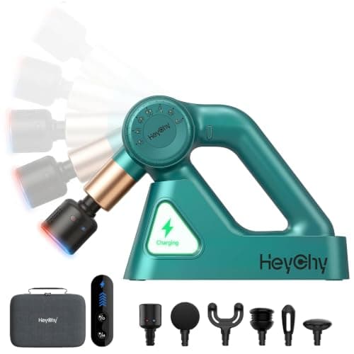 HEYCHY Percussion Massage Gun Deep Tissue with Adjustable Amplitude for Muscle Relief, Professional Handheld Massager for Neck, Back, Shoulder, Leg, Ideal for Men, Athletes, Green - Image 1