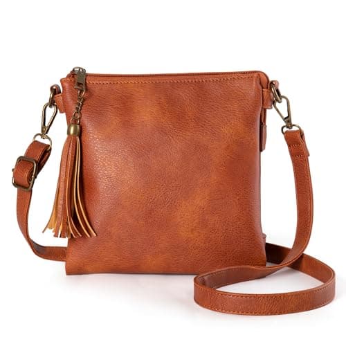 seOSTO Vegan Leather Crossbody Purse for Women, Adjustable Strap Multi-Compartment Sling Bag, Gifts For Teenage GirlsďźBrownďź - Image 1