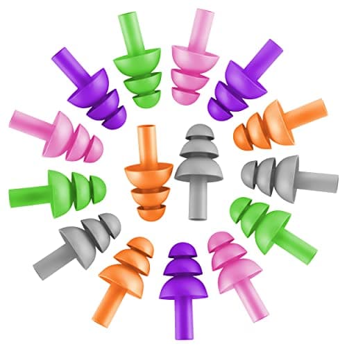 100 Pair Silicone Reusable Ear Plugs for Swimming, Sleeping, Concerts & Music - Bulk Pack of Swimmers Ear Plugs for Adults - Noise Reduction up to 25dB Swimming Earplugs for Men Women Ear Protection - Image 1