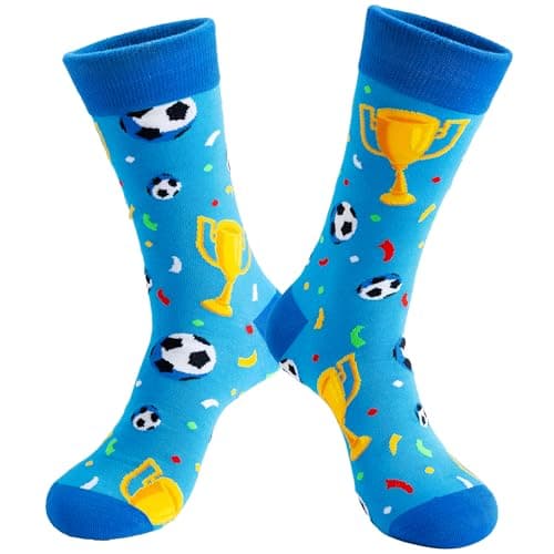 BISOUSOX Funny Soccer Socks for Men, Cool Novelty Soccer Gifts for Men, Dad, Husband, Soccer Lovers & Fans, World Cup - Image 1