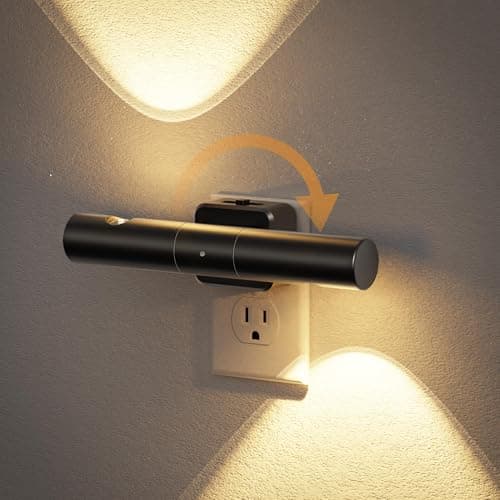 JandCase LED Night Light with 180° Rotatable Plug, Modern Night Lights Plug into Wall, 0-100LM Dimmable Night Light with Dusk-to-Dawn Sensor, for Bathroom Hallway Bedroom Stairway, 1 Pack - Image 1