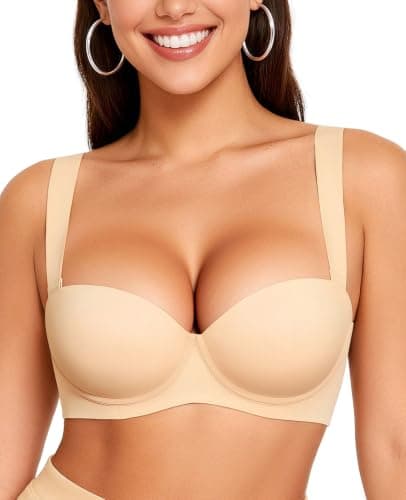 Upushall Push Up Padded Bra Add 1 Cup Balconette Underwire Support