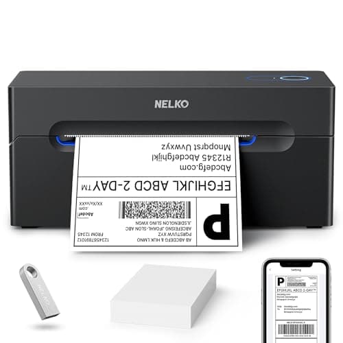 Nelko Bluetooth Thermal Shipping Label Printer, Wireless 4x6 Shipping Label Printer for Shipping Packages, Support Android, iPhone and Windows, Widely Used for Amazon, Shopify (Black) - Image 1