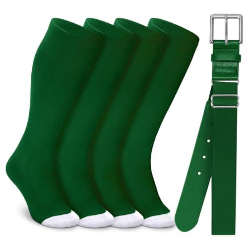 XZQTIVE 2 Pairs of Baseball Socks and 1 Belt Combo Set Adjustable Softball Socks and Belt for Youth Adult - Image 1
