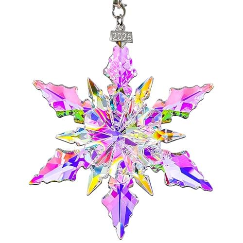 Annual Edition Christmas Ornaments 2026, Crystal Glass Snowflakes Ornaments - Image 1