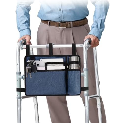 supregear Accessories Bag for Walker, Wheelchair, Rollator - Walker Basket Bag w/Cup Holder - Seniors Caddy Attachment Pouch, Water Resistant Large Capacity Carry Storage Carrier Tote - Image 1