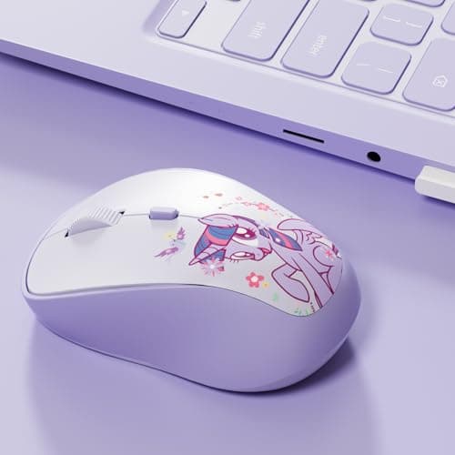 My Little Pony Twilight Sparkle Rechargeable Wireless Mouse - 4-Button Silent Click Mouse with 3 Adjustable DPI (1000/1200/1600), 2.4GHz Wireless for Windows/Mac - Compact & Ergonomic Design, Purple - Image 1