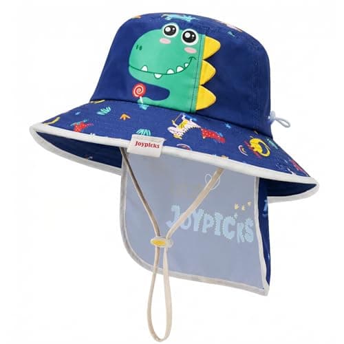 Kids Sun Hat Age 4-14 Years UPF 50+ Sun Protection, Detachable Rear Neck Flap Wide Brim Summer Beach Bucket for Boys Girls - Image 1
