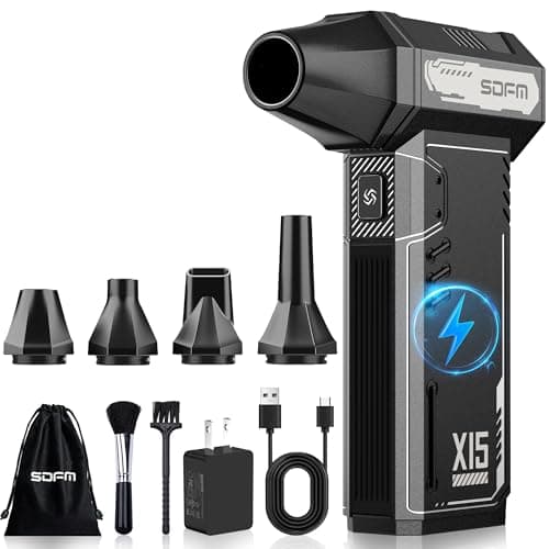 SDFM Compressed Air Duster - 180,000 RPM Snow Blower - with Brushless Motor, 3-Gear Adjustable Air Duster - for Keyboard, PC, Car, Air Bed, and Home Cleaning (X15) - Image 1