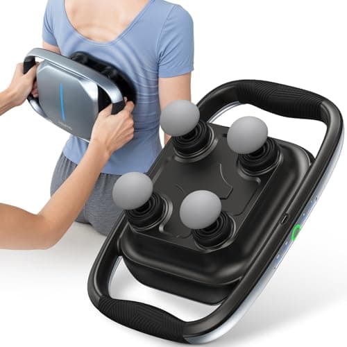 RENPHO Massage Gun Deep Tissue, Fathers Day Dad Gifts Handheld Neck Massager with Replaceable 4-Head and Plate, Muscle Percussion Massage Tool for Neck Back Massager for Women Men, Quad, HSA Approved - Image 1