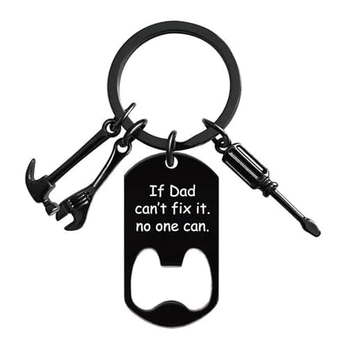 Ediseng Personalized Fathers Day Dad Gifts from Daughter/Son/Wife,Cool Keychain for Men,Funny Keychain for Dad - Image 1