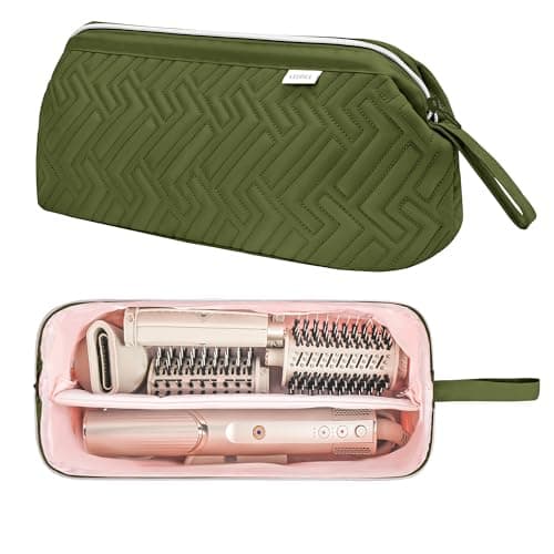 Leudes Hair Tools Travel Bag for Shark Flexstyle Carrying Case Portable Shark Hair Air Wrap Dryer Case Waterproof Dustproof Flat Curling Iron Travel Organizer (Army Green) - Image 1