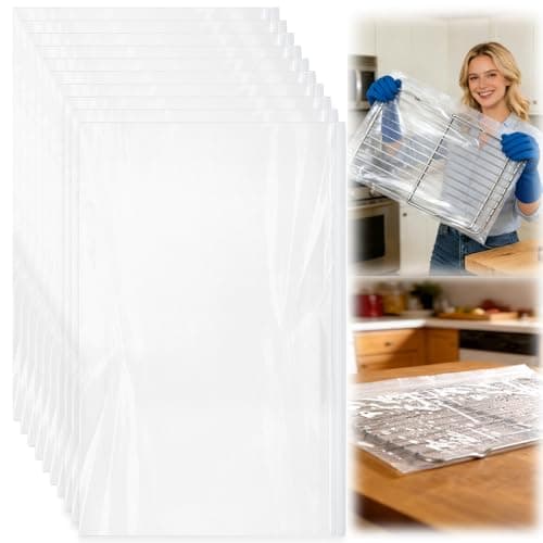 Palksky Oven Rack Cleaning Bags, 19.6 x 27.5 in Heavy Duty No-Scrub Bags for Use with Oven Cleaner, Side Zipper, Reusable Leak-Resistant PE for Grill Grates & BBQ Racks, No Cleaner Included, 10 Pack - Image 1
