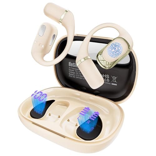 BeSing AI Translation Earbuds Real Time, 4-in-1 Open Ear Headphones for Travel/Music/Business, 100 Languages Translator Earbuds, Audifonos Traductores Inglés Español, IPX7, Clear Calls, 50H Playtime