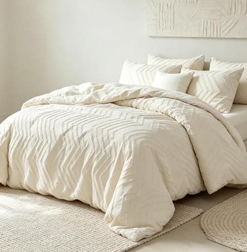 Themelove Beige Tufted Boho King Size Comforter Set - Image 1