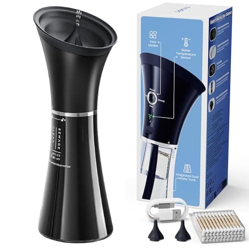 KAUGIC Upgraded Ear Wax Removal with One-Piece Waste Tank, Safe Cleaner with Water Temperature Sensor, Effective Ear Irrigation Kit, IPX7, FSA-HSA-Eligible, Black - Image 1