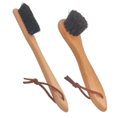 PDDYIER Horsehair Silver Brush, 2 Pack Detailing Brush Set for Silverware, Jewelry Cleaning Brushes for Sterling, Cutlery, Metal, Perfect Match for Silver Polish - Image 1