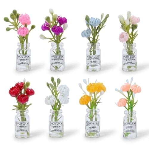 Cute Mini Vase Fridge Magnets,8PCS Funny Luminous Plant Flower Magnets for Fridge,Tiny 3D Plant Pot with Flowers Refrigerator Magnets Decor for Kitchen, Office, Locker, Gifts for Mom Women Men(Small) - Image 1
