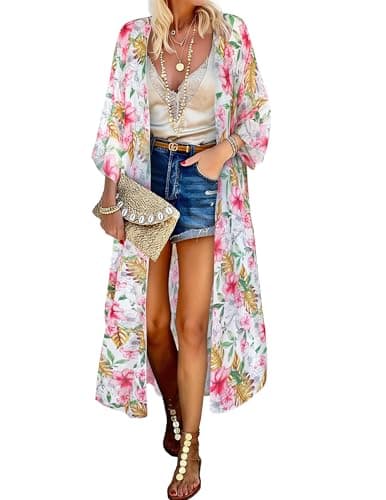 MayBuy Kimonos for Women Swimsuit Coverups Beach Casual Loose Boho Summer Lightweight Cardigans for Swimwear - Image 1