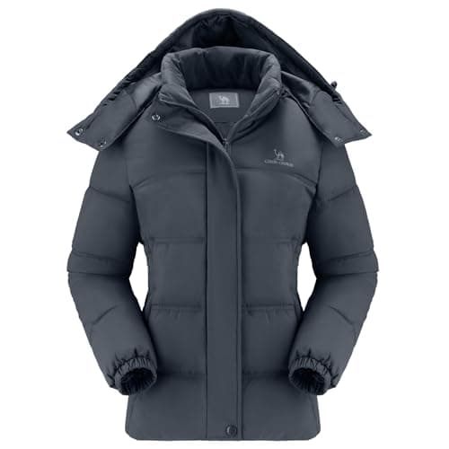 CAMLE CROWN Women's Puffer Jacket Coat Winter Warm Hooded Jacket Down Jacket Outerwear - Image 1