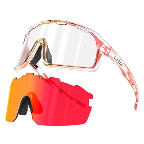 SCVCN Photochromic Cycling Glasses Sport Sunglasses Clear Men Women 2 Interchangeable Lenses UV400 Protection MTB BMX Bicycle Goggles Fishing Running Riding Golf Driving Bike Softball Baseball 07 - Image 1