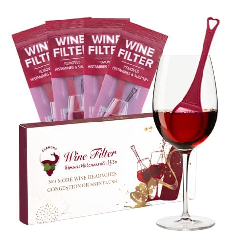 Clerona Wine Filters, the Wine Purifier, Sulfite and Histamines Remover - Naturally Eliminate Allergies & Sensitivities (Pack of 4) - Image 1