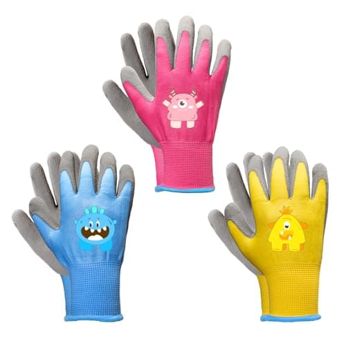 PROMEDIX P Kids Gardening Gloves – Rubber Coated Work Gloves for Children Age 6-8,Soft & Breathable for Outdoor Play & DIY - Image 1