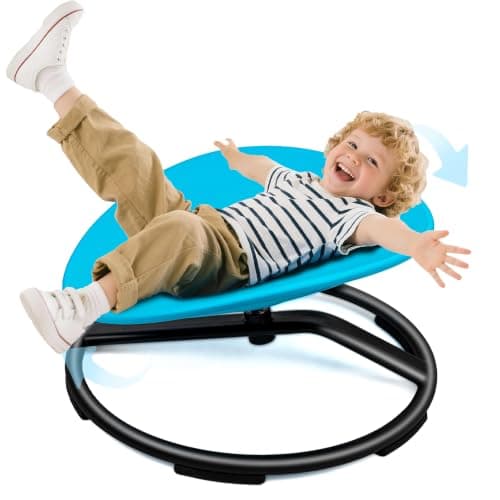 Spinning Chair for Autistic Kids – Round Sensory Spinning Toy, Bowl Spin Chair for Kids Autism, Sensory Swivel Seat for Balance, Coordination, Focus & ADHD Support, Autism Sensory Products (Blue) - Image 1