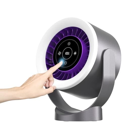 ZYXMLZ USB Rechargeable Desk Fan – Ultra Quiet <35dB, LED Touch Control, 100 Speed Levels, 360° Adjustable, Wall Mount or Table Use, Timer & Night Light, for Bedroom, Office, Travel - Image 1