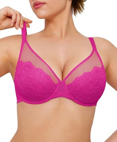 Popilush Minimizer Bra for Women 36DDD Full Bust, Back Smoothing Full Coverage Underwire Bra - Eggplant Color - Image 1