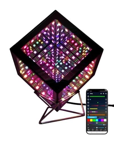Infinity Mirror Hyper Cube LED Light, RGB Gaming Room Decor, 4Inches - Image 1