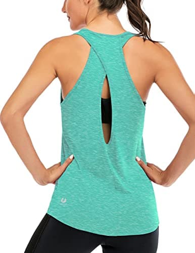 ICTIVE Womens Cross Backless Workout Tops for Women Racerback Tank Tops Open Back Running Tank Tops Muscle Tank Yoga Shirts Workout Tank Tops for Women Yoga Tops Active Tanks Light Green XXL - Image 1
