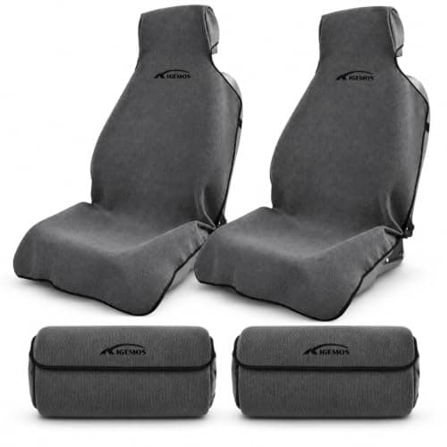 KIGEMOS Car Seat Cover Towel for Cars, SUVs, Vans and Trucks, 2 Pack, Gray
