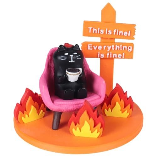 MAYIPLAY Black Cat Gifts for Cat Lovers Women Meme Cat Figurines Funny Desk Decor Gifts for Coworkers Friends Emotional Support Desk Accessories - Image 1
