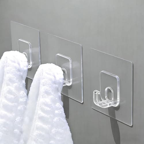 Strjobaili Large Adhesive Hooks, 20 Pack Heavy Duty Utility Hooks for Hanging 33lb, Damage Free Sticky Hanging, No Trace Self-Adhesive Wall for Kitchen Bathroom Office Multiple Uses - Image 1