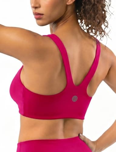RIOJOY Racerback Sports Bras for Women Workout Yoga High Support Double Lined Removable Pads Square Neck Tank Tops Gym Running Athletic Sexy Cute Outfits Bras 2026 Fashion Capsule Wardrobe Purple XL - Image 1