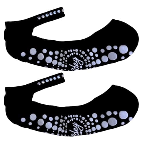 Hidey Style Premium Austrian Crystal Grip Socks for Women (1 Pair), Stylish Anklet with Gel Grips for Pilates & Yoga – Breathable Women’s Socks - Image 1